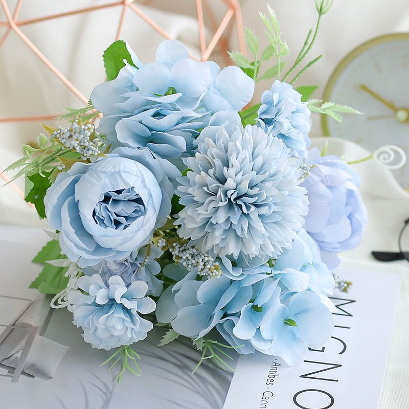 7-Branch Handheld Artificial Bouquet | Ins-Style Spring Romance, Long-Lasting Healing Little Happiness/7-prong rose hydrangea [enchanting purple] - Image 8