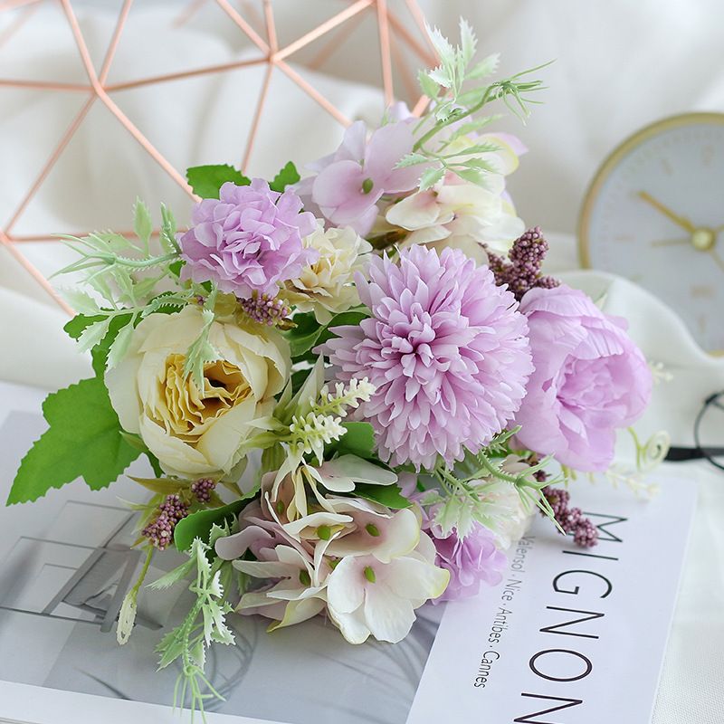 7-Branch Handheld Artificial Bouquet | Ins-Style Spring Romance, Long-Lasting Healing Little Happiness/7 fork Nami [charm jade purple] - Image 1