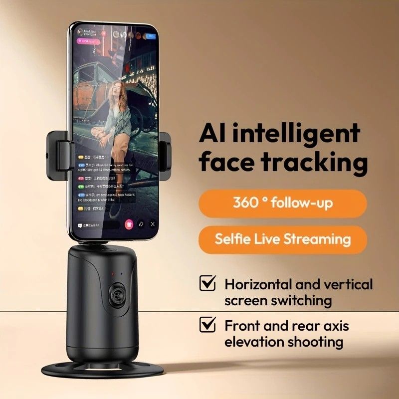 Mobile Cloud Auto-Tracking Smart Magic Stabilizer - AI Facial Recognition Desktop Phone Holder for Live Streaming - Image 1