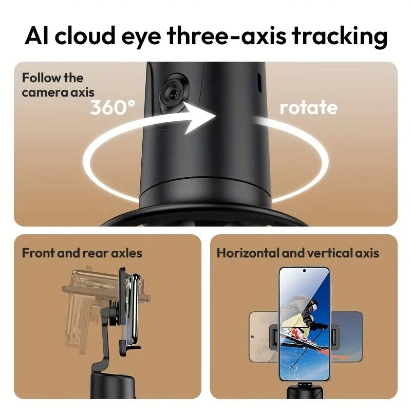 Mobile Cloud Auto-Tracking Smart Magic Stabilizer - AI Facial Recognition Desktop Phone Holder for Live Streaming - Image 6