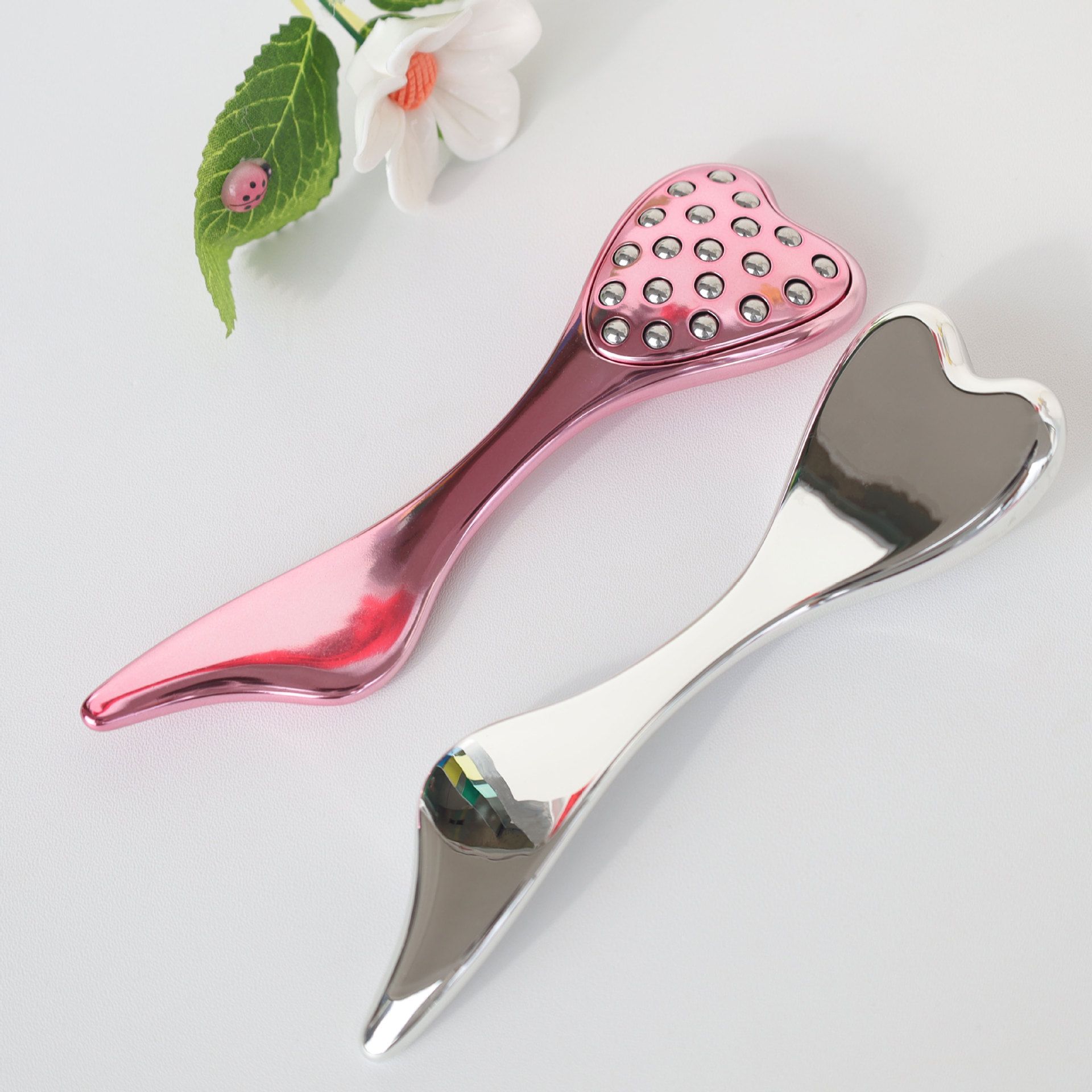 304 Stainless Steel Heart Shaped Roller Ball Massager: Face Lifting and Eye Soothing, Body Scraping and Relaxation, Lightweight and Portable, One Tool for Skincare and Body Care(coffee color) - Image 7