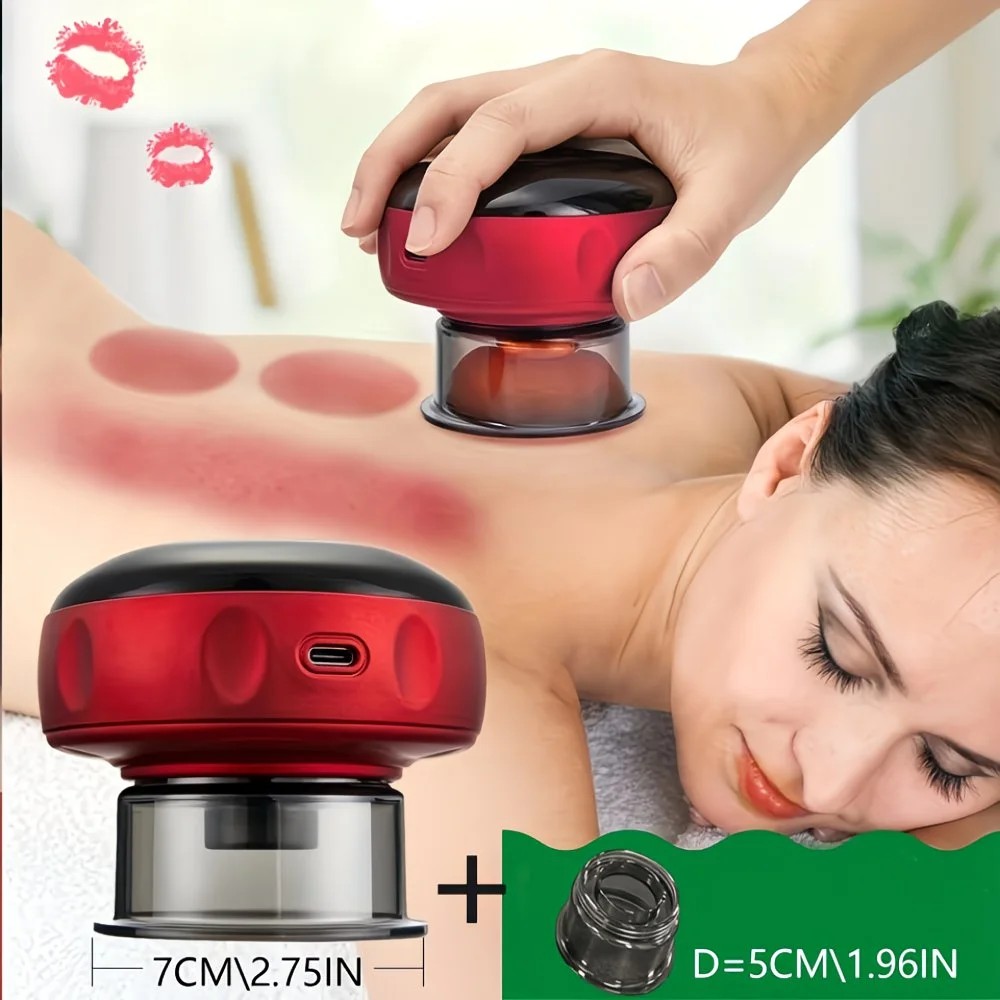 Red Smart Cupping Massager: Wireless & Portable/One-Button Pressure Release/12-Level Red Light Heat Therapy, Detachable & Easy to Clean, Full-Body Applicable for Circulation Boost, Revitalize Your Body and Mind at Home or On the Go - Image 3