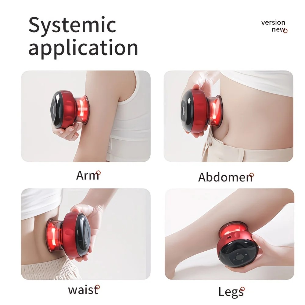 Red Smart Cupping Massager: Wireless & Portable/One-Button Pressure Release/12-Level Red Light Heat Therapy, Detachable & Easy to Clean, Full-Body Applicable for Circulation Boost, Revitalize Your Body and Mind at Home or On the Go - Image 6