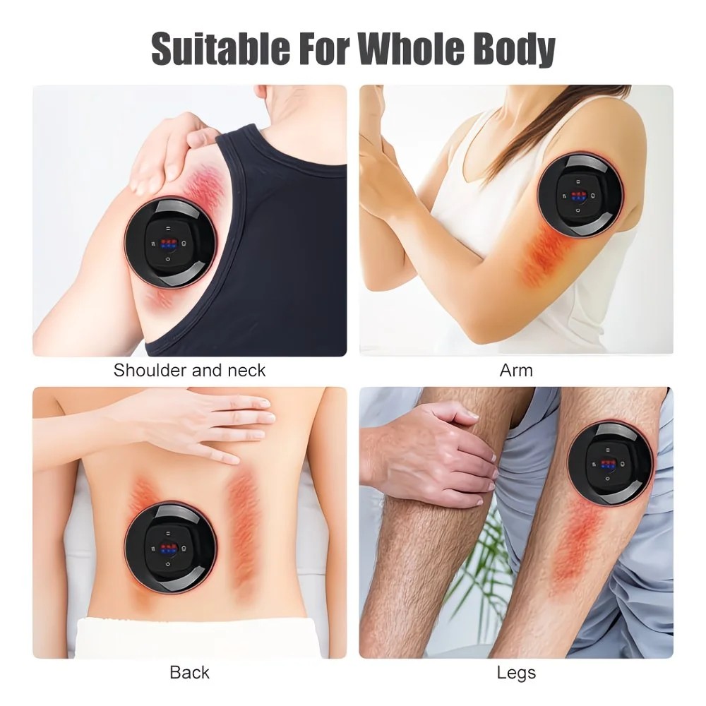 Smart Cupping Massager: Wireless & Portable/One-Button Pressure Release/12-Level Red Light Heat Therapy, Detachable & Easy to Clean, Full-Body Applicable for Circulation Boost, Revitalize Your Body and Mind at Home or On the Go,black - Image 5