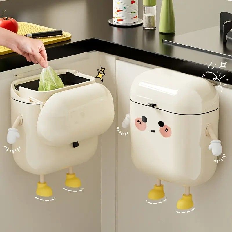Wall Mount Kitchen Bin No Drill Adhesive Cabinet Door  9L Space Saver - Image 3