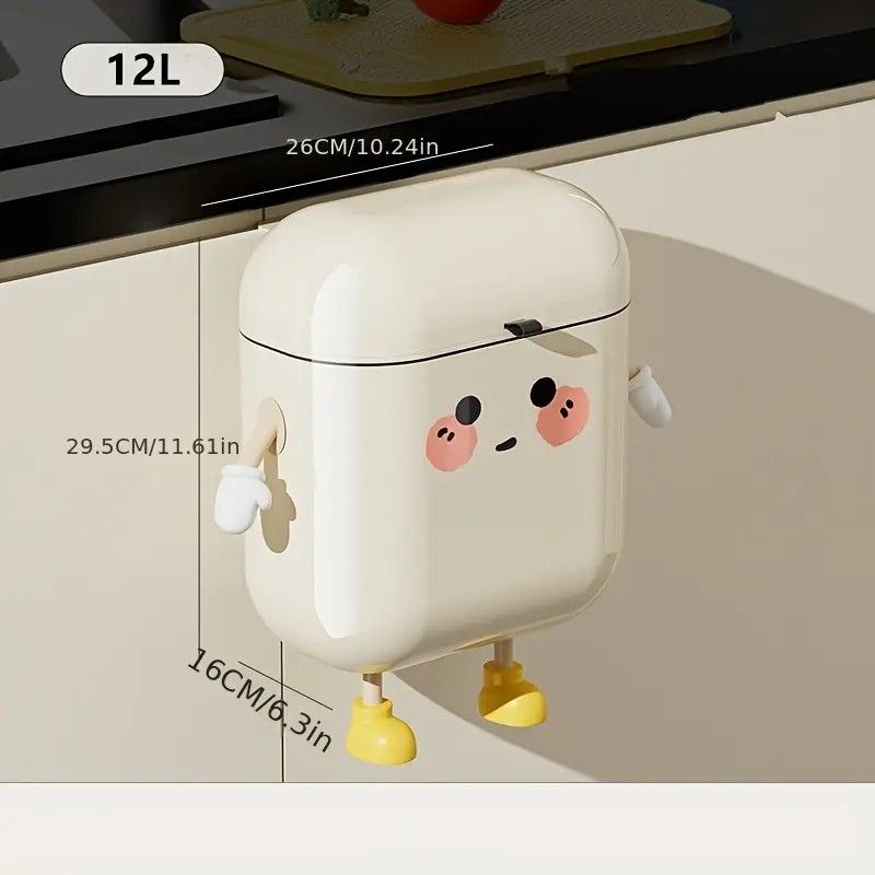 Wall Mount Kitchen Bin No Drill Adhesive Cabinet Door  9L Space Saver - Image 8