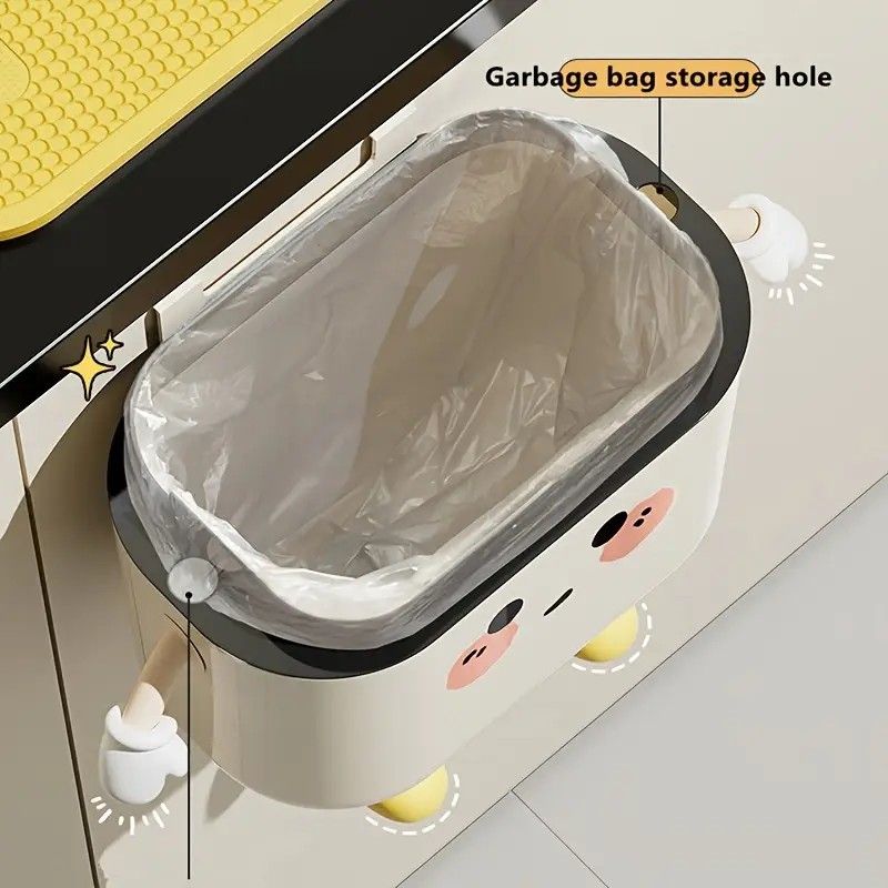 Wall Mount Kitchen Bin No Drill Adhesive Cabinet Door 12L  Space Save - Image 2