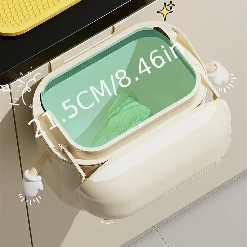Wall Mount Kitchen Bin No Drill Adhesive Cabinet Door 12L  Space Save - Image 5