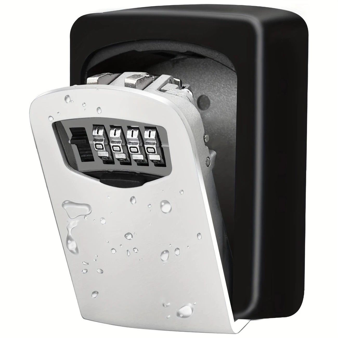 Household Wall-Mounted Key Box, Waterproof Secure Key Lockbox with Combination Lock, Large-Capacity Outdoor Key Safe for Storing Spare House Keys.grey - Image 1