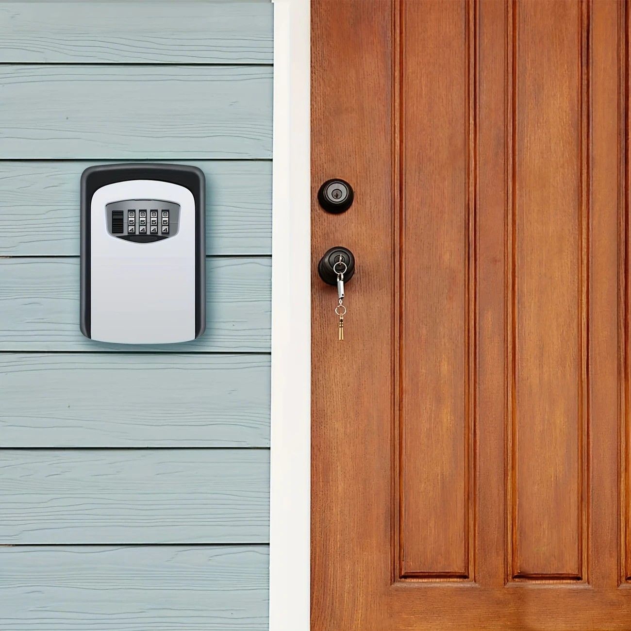 Household Wall-Mounted Key Box, Waterproof Secure Key Lockbox with Combination Lock, Large-Capacity Outdoor Key Safe for Storing Spare House Keys.grey - Image 3