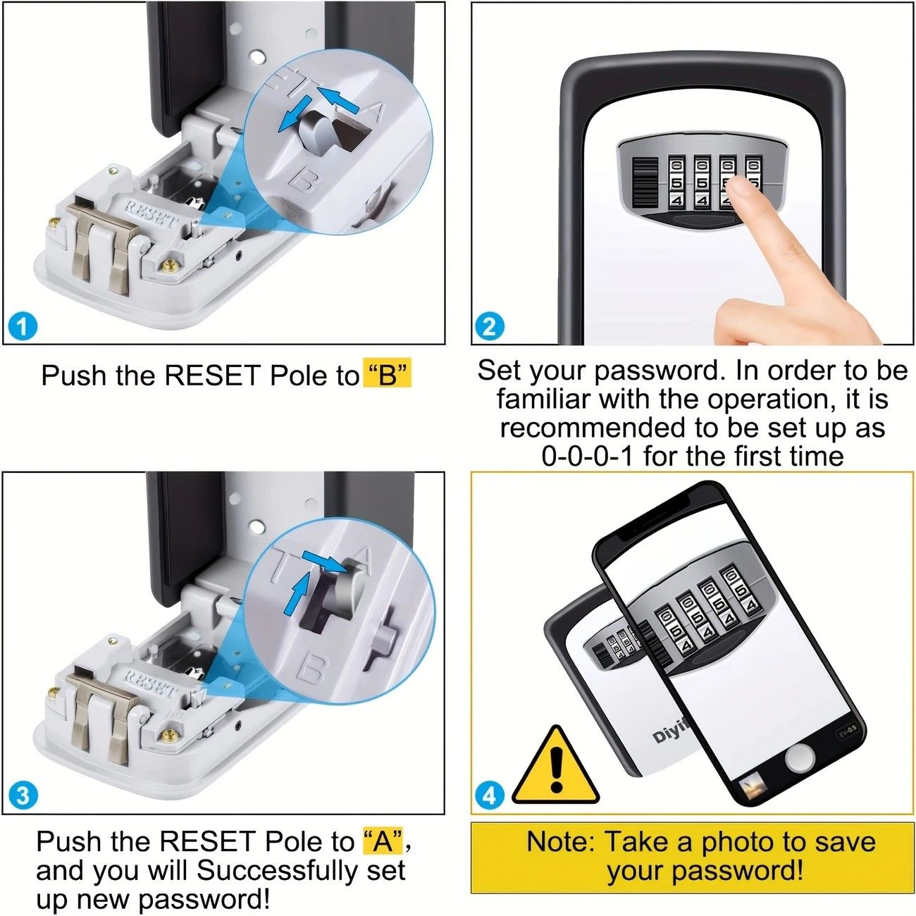 Household Wall-Mounted Key Box, Waterproof Secure Key Lockbox with Combination Lock, Large-Capacity Outdoor Key Safe for Storing Spare House Keys.grey - Image 5