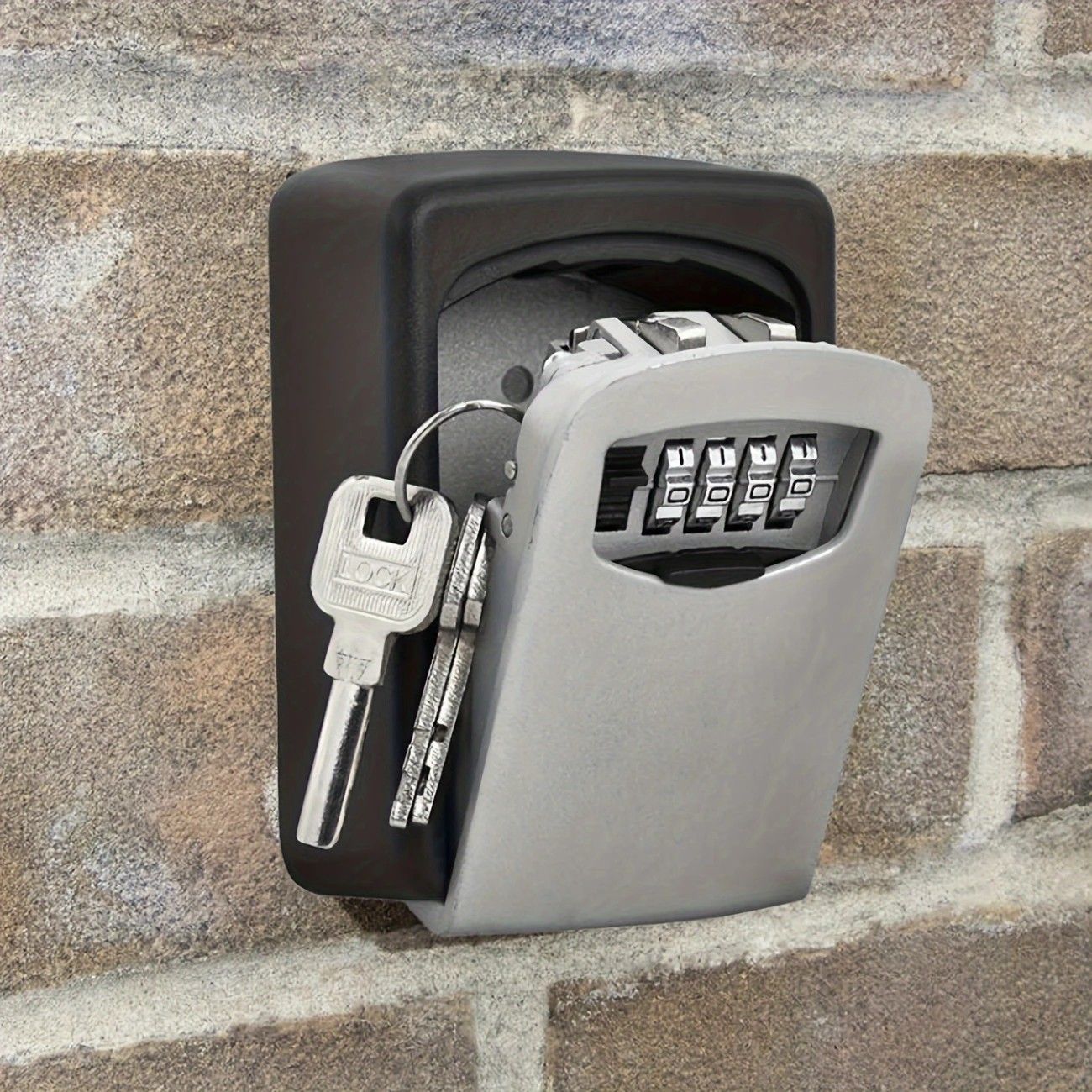 Household Wall-Mounted Key Box, Waterproof Secure Key Lockbox with Combination Lock, Large-Capacity Outdoor Key Safe for Storing Spare House Keys.grey - Image 6