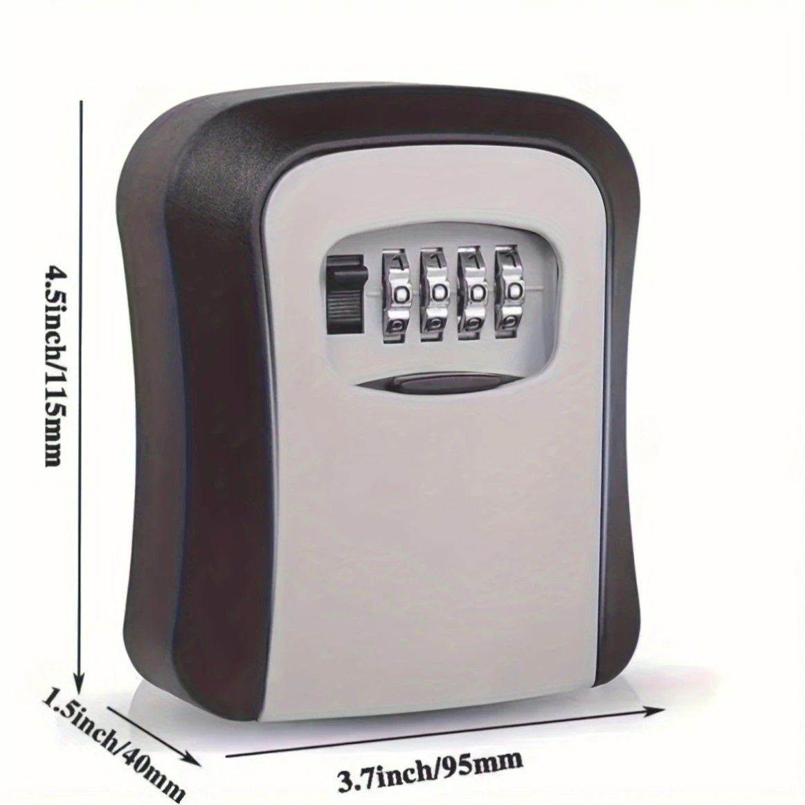 Household Wall-Mounted Key Box, Waterproof Secure Key Lockbox with Combination Lock, Large-Capacity Outdoor Key Safe for Storing Spare House Keys.BLACK - Image 4