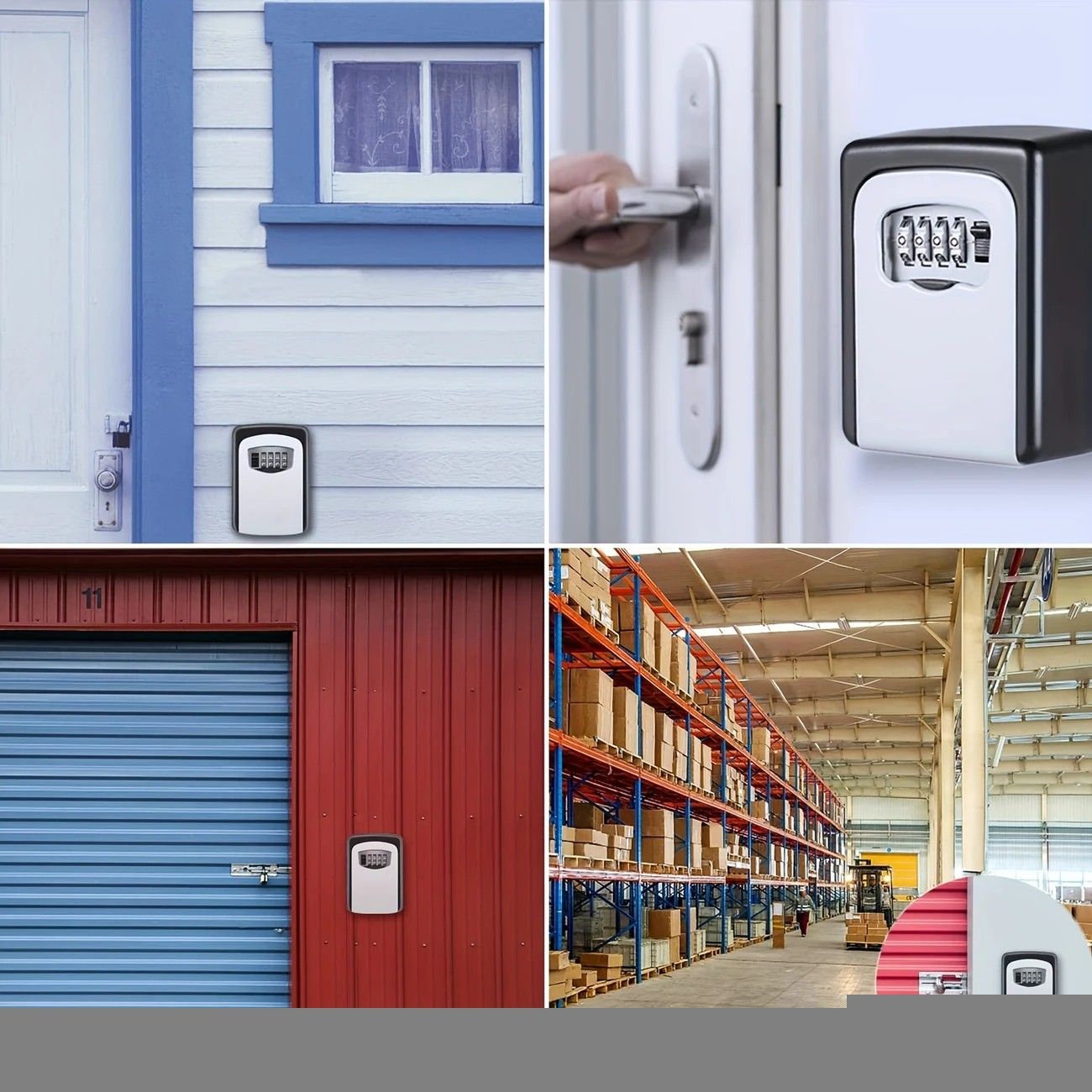 Household Wall-Mounted Key Box, Waterproof Secure Key Lockbox with Combination Lock, Large-Capacity Outdoor Key Safe for Storing Spare House Keys.BLACK - Image 7