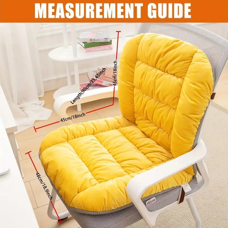 Winter Thick Fleece Seat & Back Cushion Set - 90cm Sofa Office Chair Warmer （French grey） - Image 7