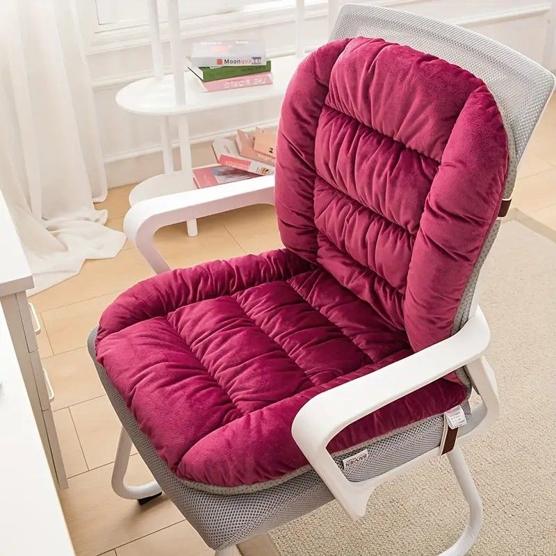 Winter Thick Fleece Seat & Back Cushion Set - 90cm Sofa Office Chair Warmer (YELLOW) - Image 8