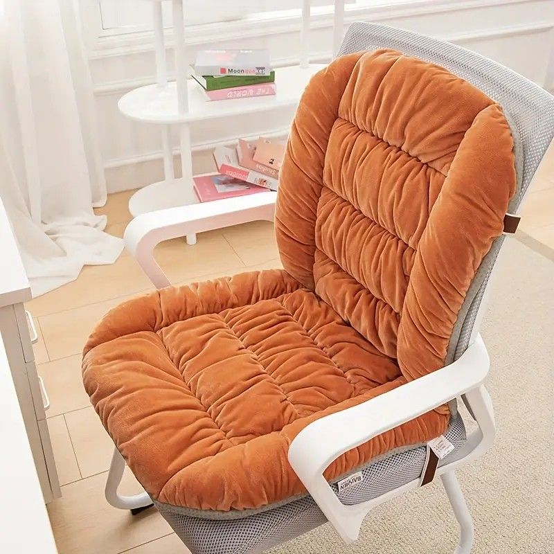 Winter Thick Fleece Seat & Back Cushion Set - 90cm Sofa Office Chair Warmer （sandy beige） - Image 7