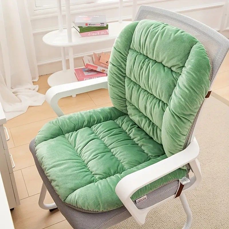 Winter Thick Fleece Seat & Back Cushion Set - 90cm Sofa Office Chair Warmer （wine red） - Image 4