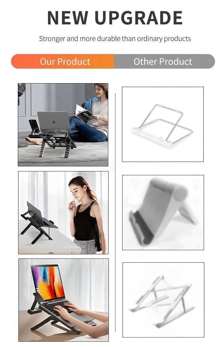 Multifunctional Laptop Stand: Portable and Foldable, 7-Level Height Adjustment, Efficient Heat Dissipation, Stable Load-Bearing - Image 4