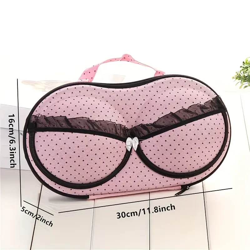 Fashionable EVA Bra Travel Storage Bag: Large Capacity Portable with Lid, Compression Resistant Anti Deformation, Essential for Business Trips, Beautiful and Practical/Black and white stripes - Image 8