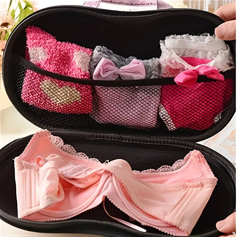 Fashionable EVA Bra Travel Storage Bag: Large Capacity Portable with Lid, Compression Resistant Anti Deformation, Essential for Business Trips, Beautiful and Practical/leopard print - Image 7
