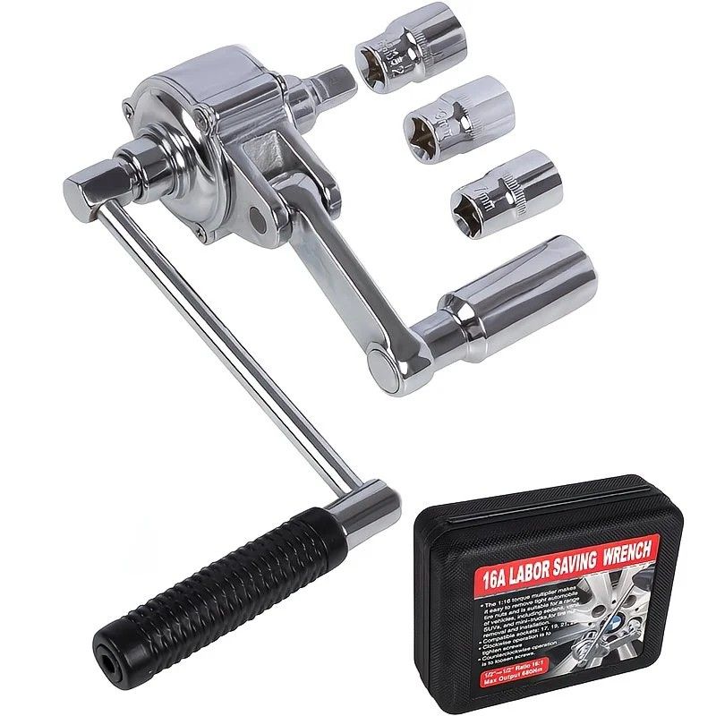1:16 Gear Ratio Heavy Duty Torque Multiplier Wrench: 680 Nm Output Easily Removes Rusted Nuts, CR-V Alloy Steel Durable and Impact Resistant, Multiple Socket Sizes Compatible with Cars and SUVs, Effortless and Efficient Tire Changing. - Image 1