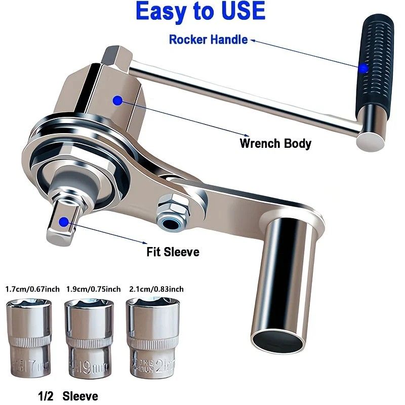 1:16 Gear Ratio Heavy Duty Torque Multiplier Wrench: 680 Nm Output Easily Removes Rusted Nuts, CR-V Alloy Steel Durable and Impact Resistant, Multiple Socket Sizes Compatible with Cars and SUVs, Effortless and Efficient Tire Changing. - Image 4