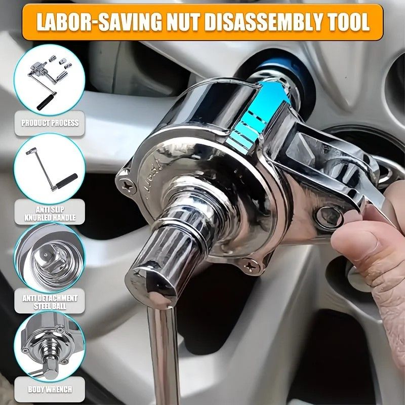 1:16 Gear Ratio Heavy Duty Torque Multiplier Wrench: 680 Nm Output Easily Removes Rusted Nuts, CR-V Alloy Steel Durable and Impact Resistant, Multiple Socket Sizes Compatible with Cars and SUVs, Effortless and Efficient Tire Changing. - Image 6