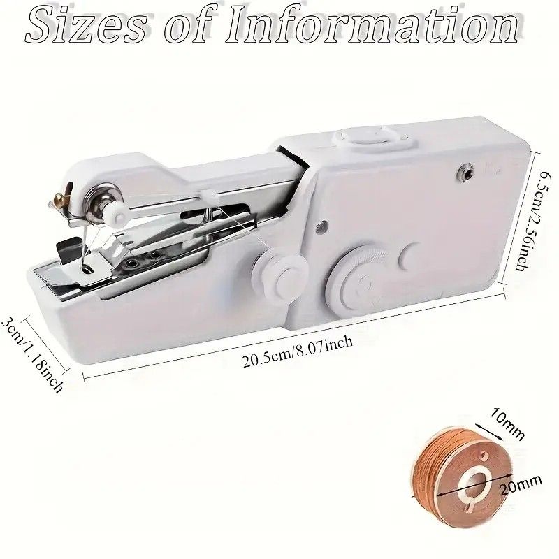 Handheld Sewing Machine, Mini Portable Sewing Machine, Quick Handheld Sewing Tool, Suitable for Fabric and Clothing (Batteries Not Included, Requires 4 AA Batteries), Colors of Fabric and Thread Spool in Accessories Are Random - Image 7