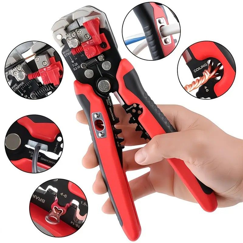 Multifunctional Wire Stripper, Five-in-One All-Purpose, Widely Compatible with 7-24 AWG, Intelligent Adjustment for Precise Stripping Without Damaging Core, Full Capabilities in Cutting, Crimping, Splitting, and Winding, Essential for Electricians and DIY - Image 1