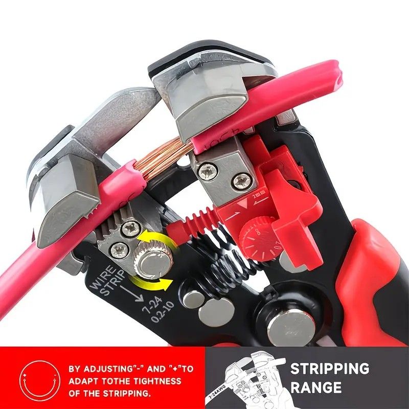 Multifunctional Wire Stripper, Five-in-One All-Purpose, Widely Compatible with 7-24 AWG, Intelligent Adjustment for Precise Stripping Without Damaging Core, Full Capabilities in Cutting, Crimping, Splitting, and Winding, Essential for Electricians and DIY - Image 8