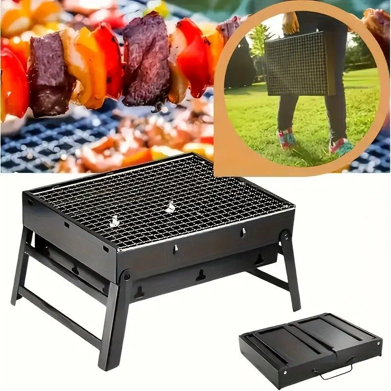 Portable Folding Grill: 4-Step Assembly, Light & Portable, Sturdy Design, Enjoy Outdoor Grilling Anytime - Image 3