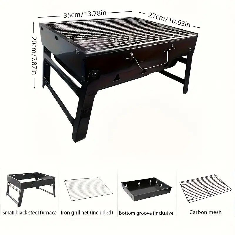 Portable Folding Grill: 4-Step Assembly, Light & Portable, Sturdy Design, Enjoy Outdoor Grilling Anytime - Image 6
