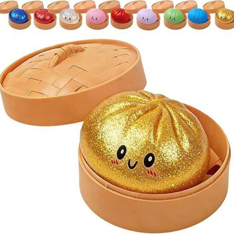Simulated Smiley Steamed Bun Squishy Toy, Cute Stress Relief Plaything, Soft Slow-Rebound Texture, Adorable Desktop Decor（White pinching） - Image 7