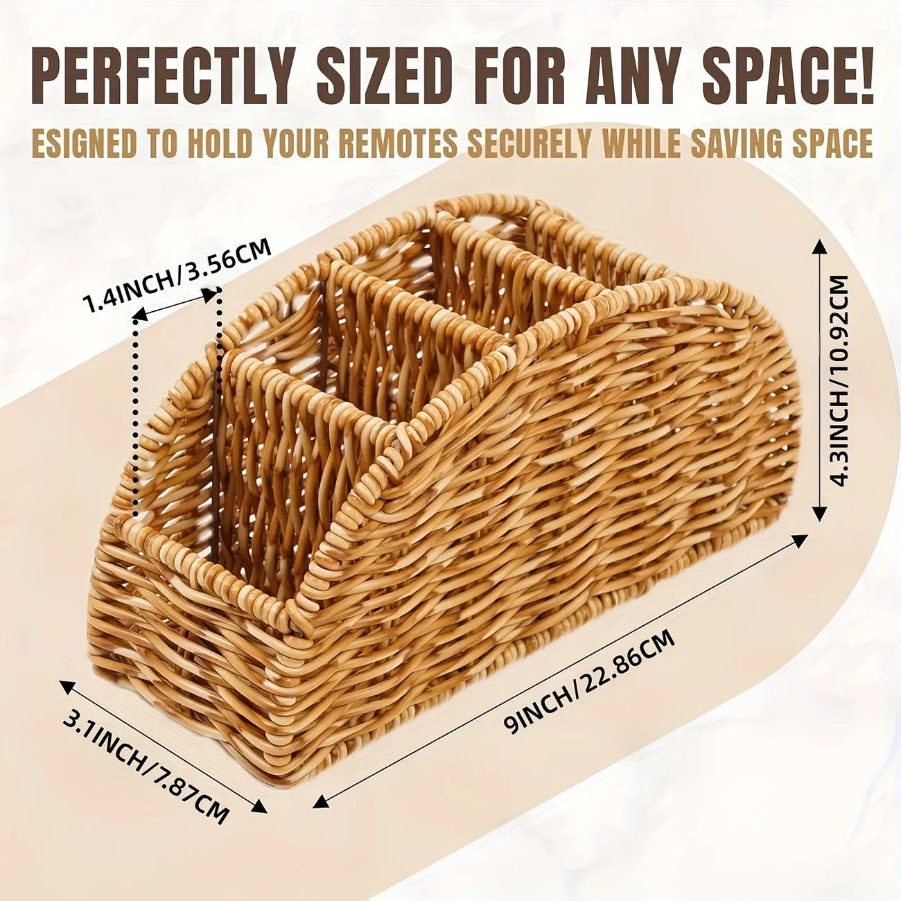 Handwoven Remote Control Storage Box, eco-friendly material, large capacity for categorized storage, fits coffee tables and desktops, easily eliminates clutter, adding a natural and warm touch to your home.(dull grey) - Image 6