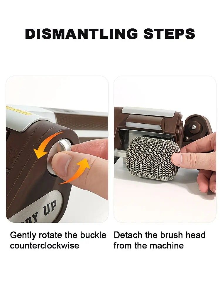 LED-lit electric barbecue brush, rechargeable rotating cleaning, instantly cleans the grill after backyard BBQ, lazy cleaning essential.(BROWN) - Image 6