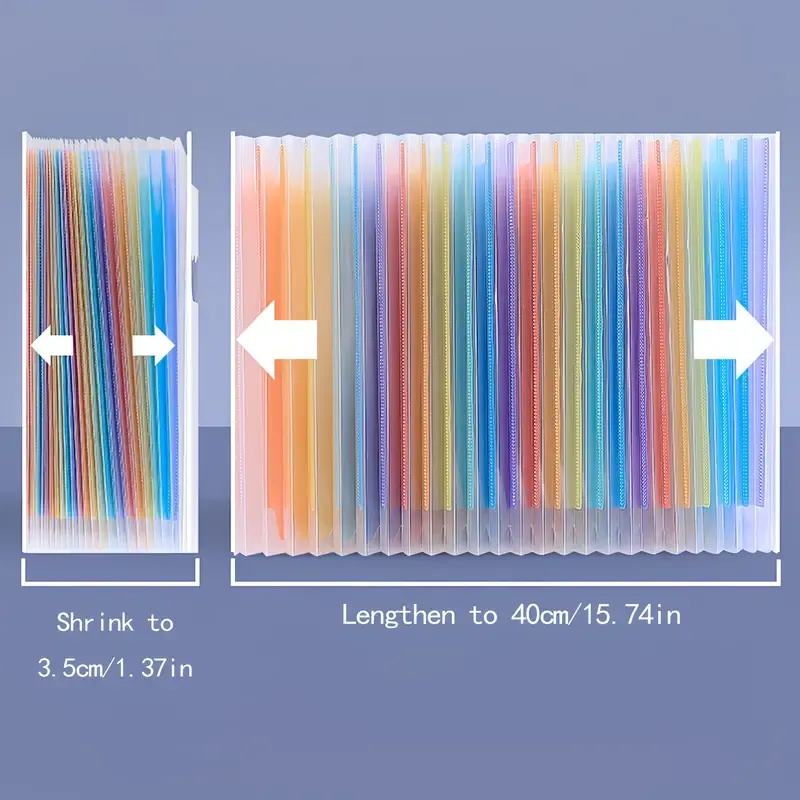 1pcs 25-Slot Expandable Rainbow Accordion Folder, Vertical Multi-Pocket Design, Large Capacity Holds 2000 Sheets, Waterproof and Portable, Great Helper for Office and School Organization - Image 4