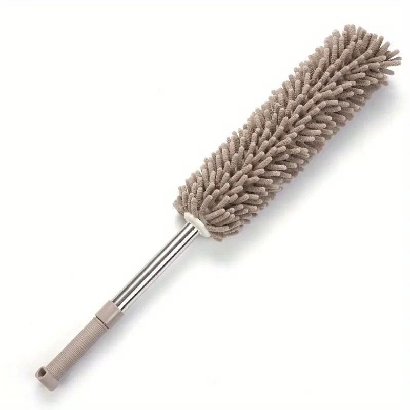 khaki  Household Cleaning Duster / Static Duster / Dust Sweeper / Telescopic & Non-Shedding / Washable & Bendable / High-Reach Cleaning Tool / Cleaning Tools & Supplies - Image 1