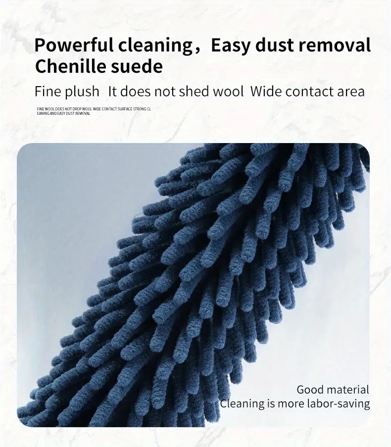 khaki  Household Cleaning Duster / Static Duster / Dust Sweeper / Telescopic & Non-Shedding / Washable & Bendable / High-Reach Cleaning Tool / Cleaning Tools & Supplies - Image 5