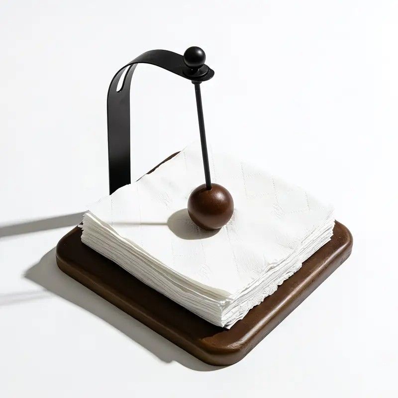 Elegant Napkin Holder – 1 Pack, Elegant Metal Napkin Holder with Ball Knobs | Stylish Black Base, Perfect for Dining Table, Nightstand, Living Room, Hotel and Cafe Decoration - Image 2