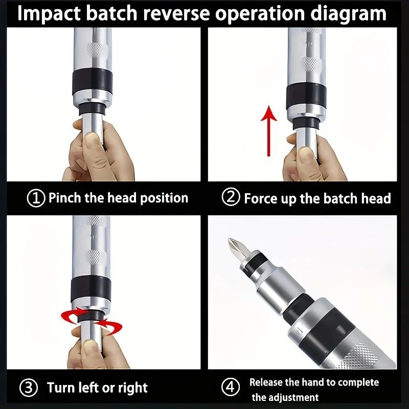 16-Piece Manual Impact Screwdriver Set: One Tap to Loosen, One Turn to Tighten, the Universal Tool for Home and Auto Repair - Image 5