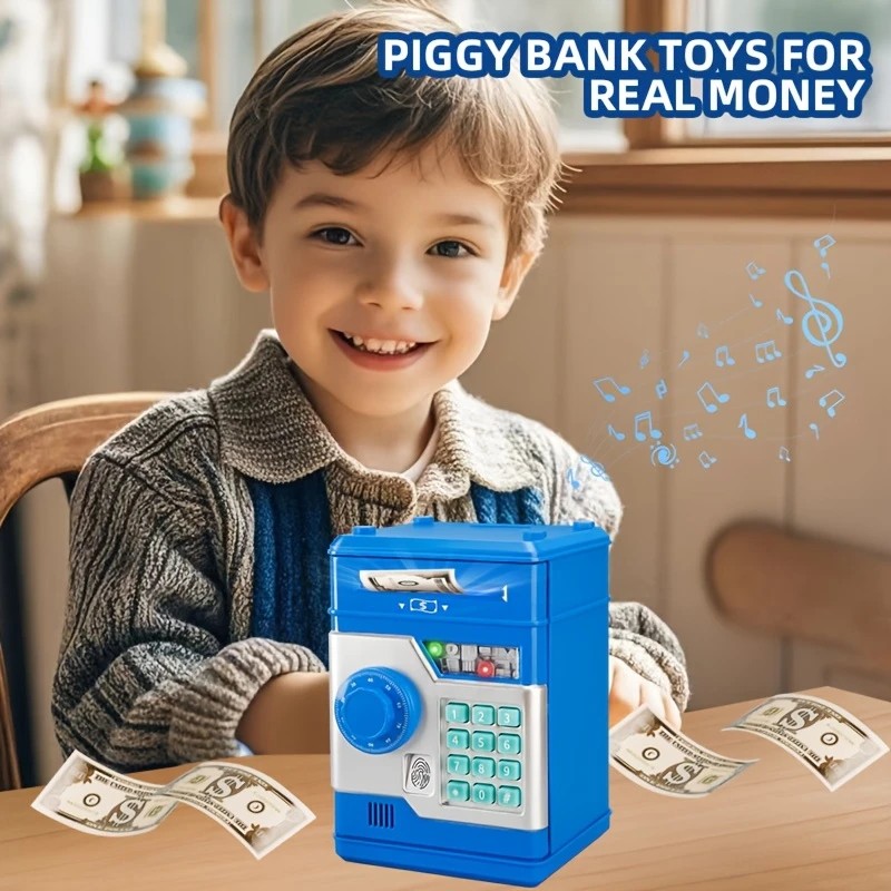 PINK Children's Password Piggy Bank, Dual Lock, Automatic Bill Intake, Develops Savings Habit, Multiple Colors Available, Battery Not Included - Image 7