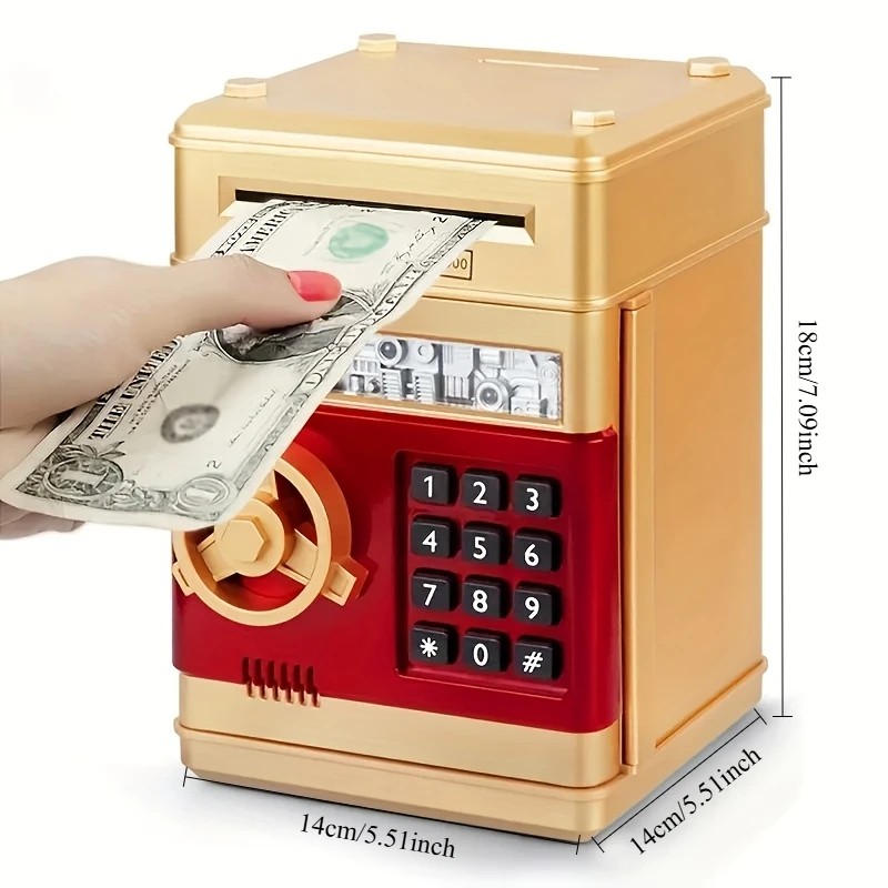 Children's Password Piggy Bank, Stores Coins & Paper Money, Auto Roll-Up, Sound & Light Interaction, Fosters Good Savings Habits. Battery Not Included.BLUE - Image 6