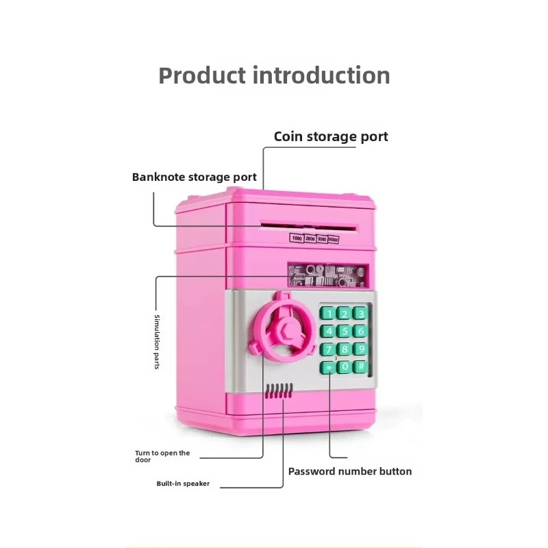 Children's Password Piggy Bank, Stores Coins & Paper Money, Auto Roll-Up, Sound & Light Interaction, Fosters Good Savings Habits. Battery Not Included.BLUE - Image 7