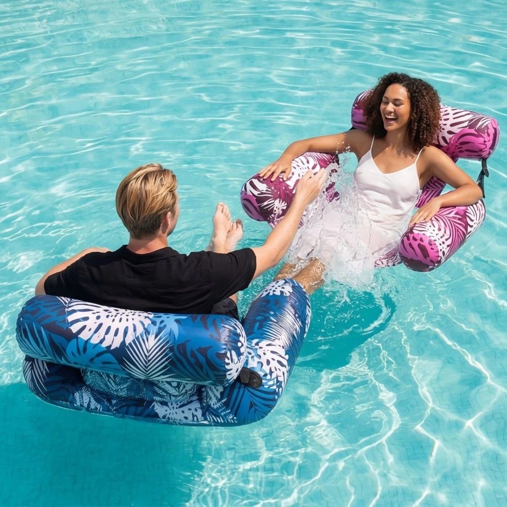 Water Floating Lounge Chair: Floating Pillow Design, Stable Sitting and Lying, Durable Oxford Fabric, Pool and Beach Vacation Companion.BLUE - Image 3