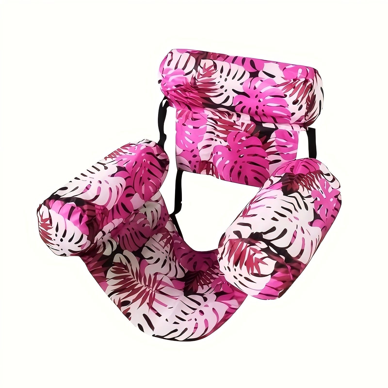 Water Floating Lounge Chair: Floating Pillow Design, Stable Sitting and Lying, Durable Oxford Fabric, Pool and Beach Vacation Companion。PINK - Image 1