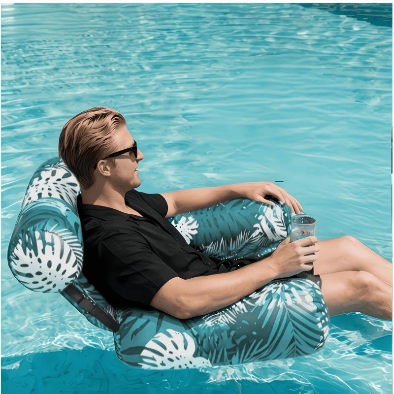 Water Floating Lounge Chair: Floating Pillow Design, Stable Sitting and Lying, Durable Oxford Fabric, Pool and Beach Vacation Companion。PINK - Image 4
