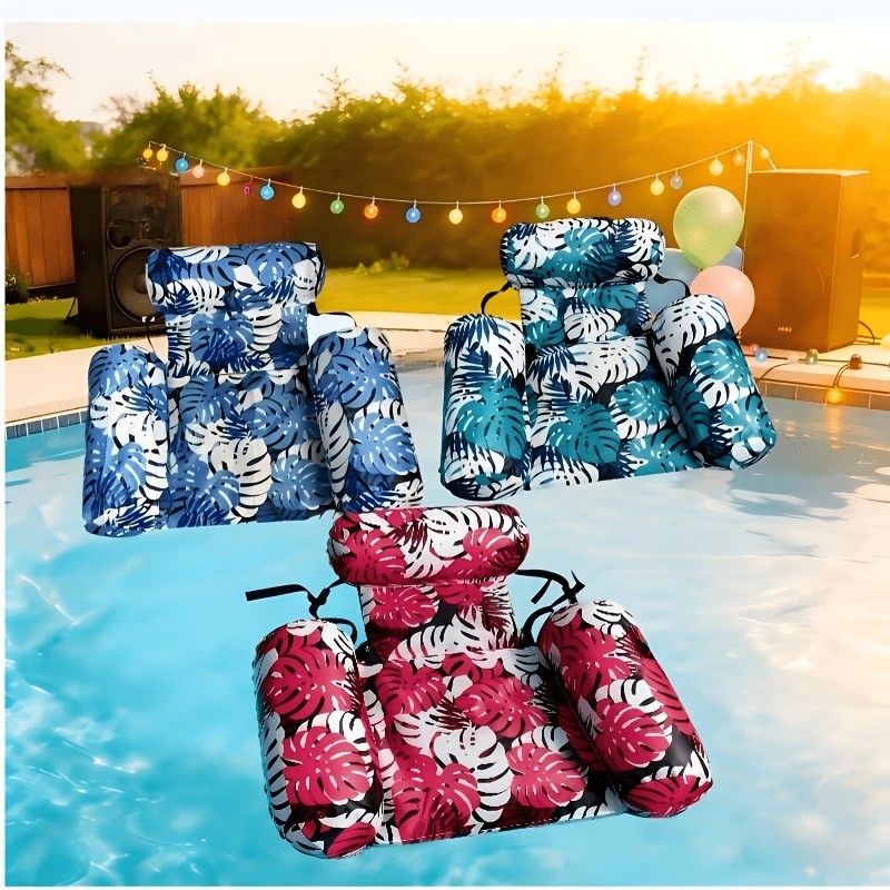 Water Floating Lounge Chair: Floating Pillow Design, Stable Sitting and Lying, Durable Oxford Fabric, Pool and Beach Vacation Companion。PINK - Image 8