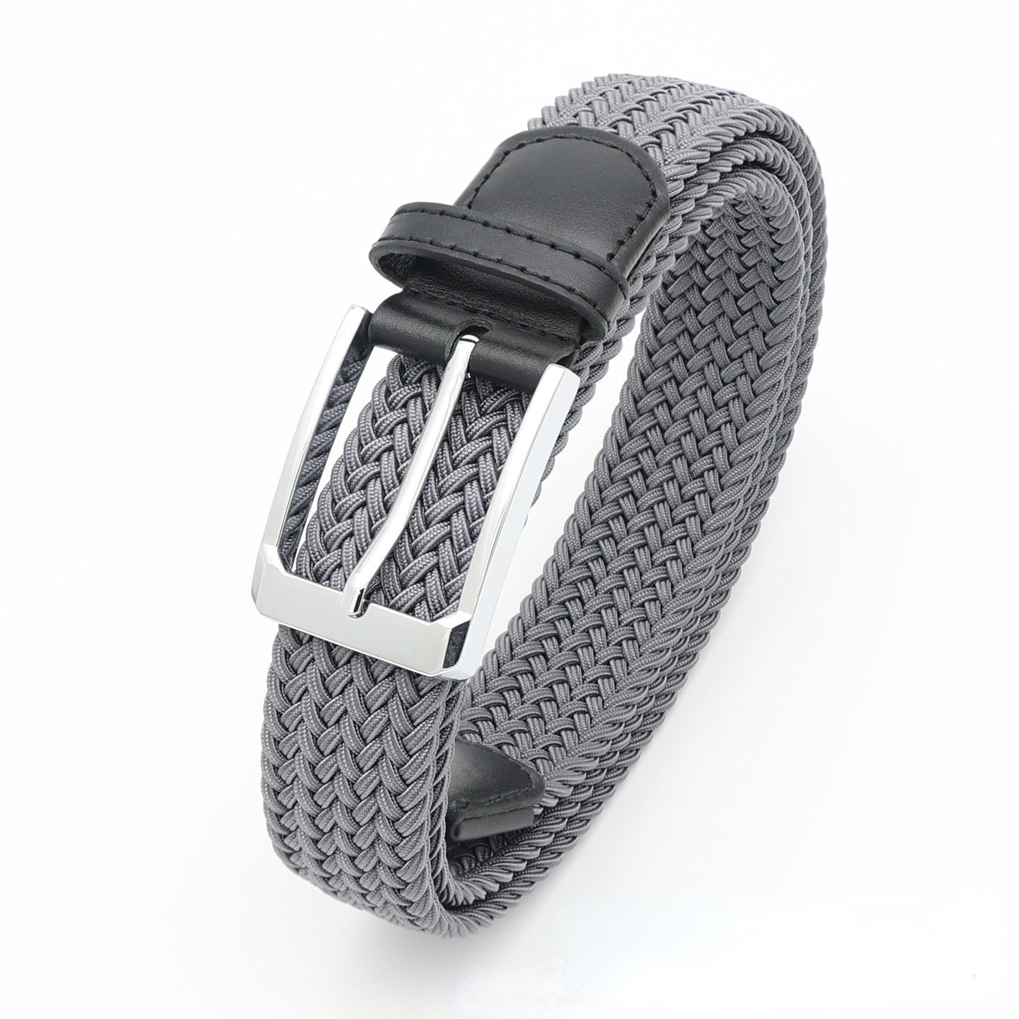 No-Hole Elastic Woven Belt, Unisex Comfortable and Versatile, Strong Elasticity Anti-Loosening, Breathable and Skin-Friendly No Sweating, Essential for Outdoor Sports and Daily Commute, A Casual Style Choice/Grey:M code - Image 1
