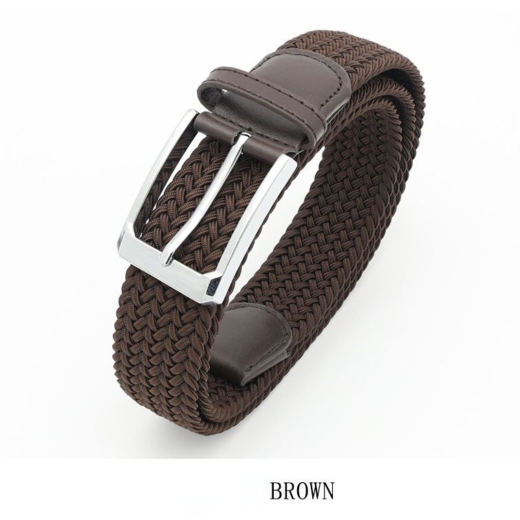 No-Hole Elastic Woven Belt, Unisex Comfortable and Versatile, Strong Elasticity Anti-Loosening, Breathable and Skin-Friendly No Sweating, Essential for Outdoor Sports and Daily Commute, A Casual Style Choice/brown:M code - Image 1